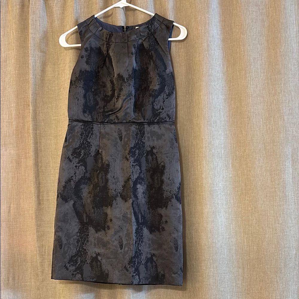 LOFT Grey & Black Sleeveless Dress – 0P – Classic Fall Workwear Dress